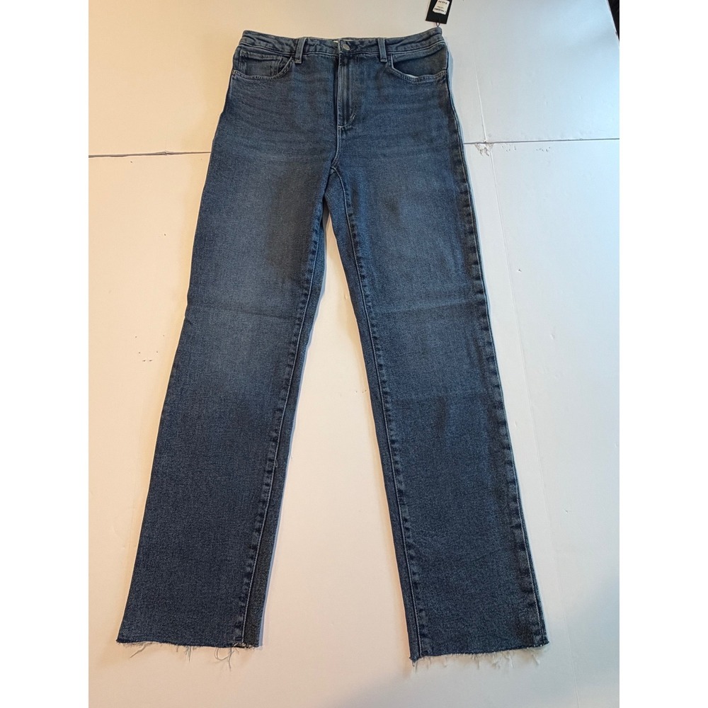 Joe's Jeans High Rise Straight Indigo Worn Raw Hem Blue Denim Pants Size 31